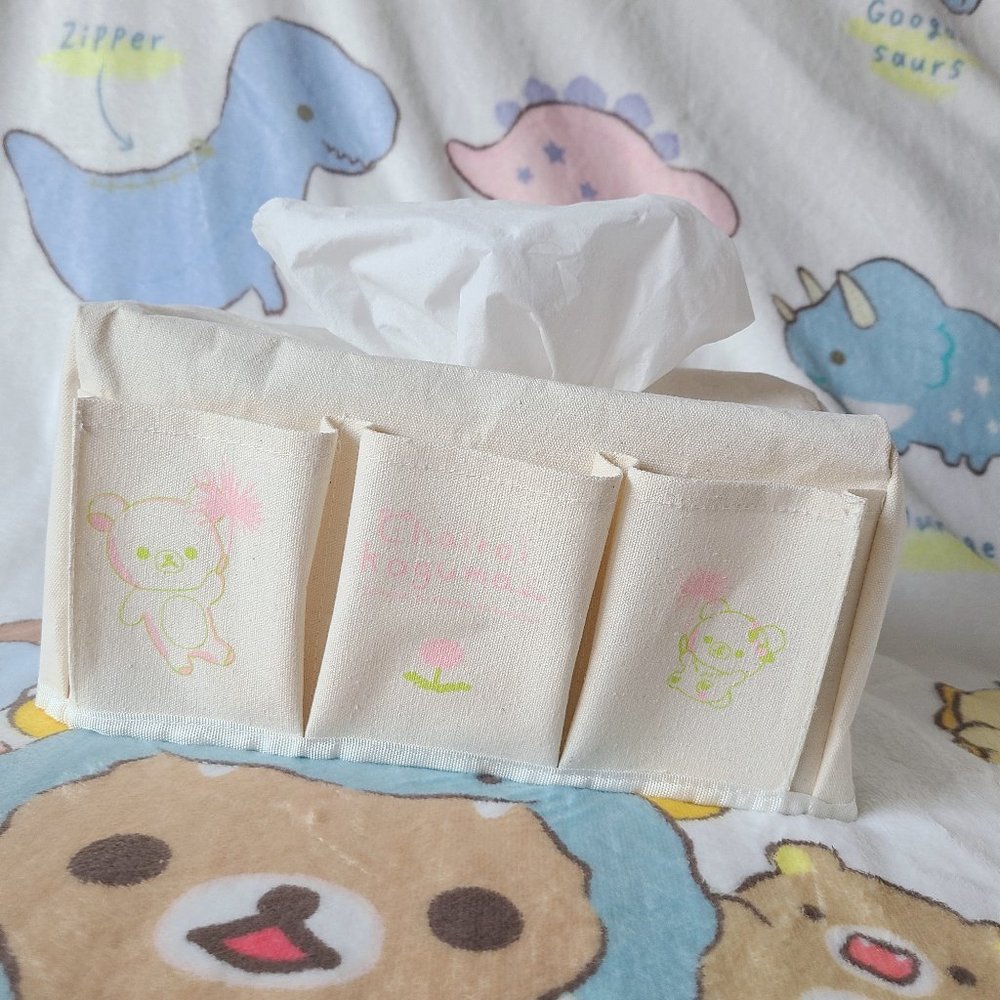 Rilakkuma - Tanpopo and Futago Hamster - Six Pockets Tissue Box Cover (Pink)